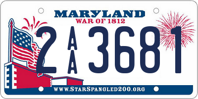 MD license plate 2AA3681