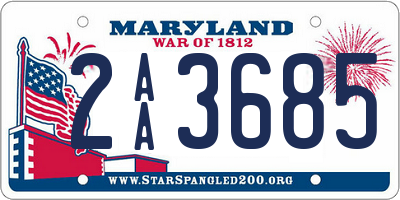 MD license plate 2AA3685