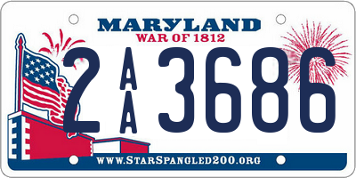 MD license plate 2AA3686