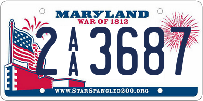 MD license plate 2AA3687