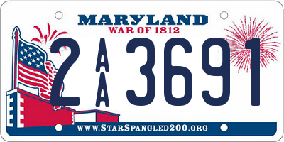 MD license plate 2AA3691