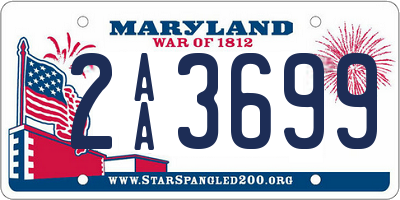 MD license plate 2AA3699