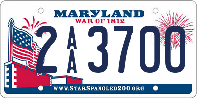 MD license plate 2AA3700