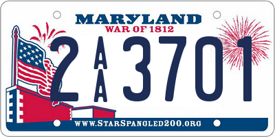 MD license plate 2AA3701