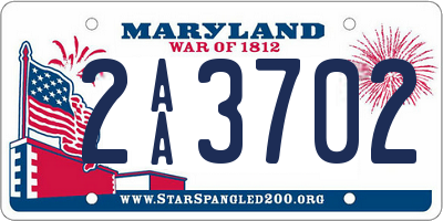 MD license plate 2AA3702