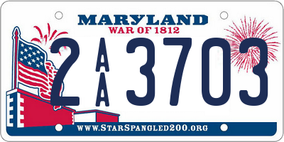 MD license plate 2AA3703