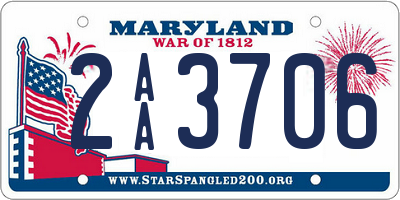 MD license plate 2AA3706