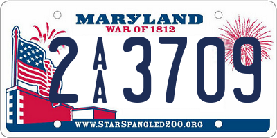 MD license plate 2AA3709