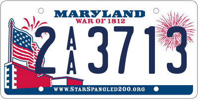 MD license plate 2AA3713