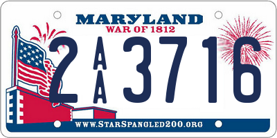 MD license plate 2AA3716