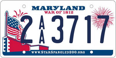 MD license plate 2AA3717