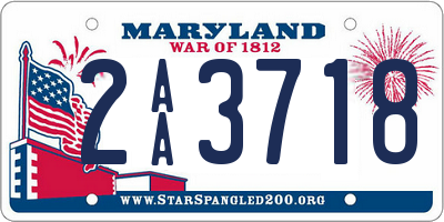 MD license plate 2AA3718