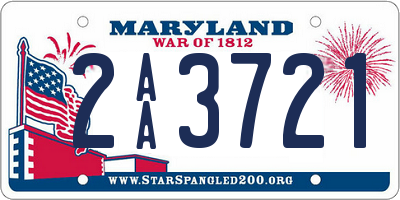 MD license plate 2AA3721