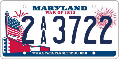 MD license plate 2AA3722