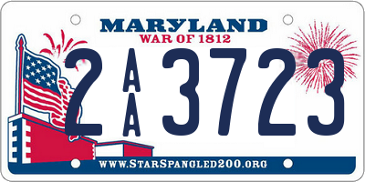 MD license plate 2AA3723