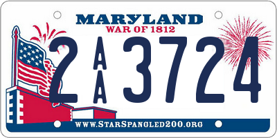 MD license plate 2AA3724