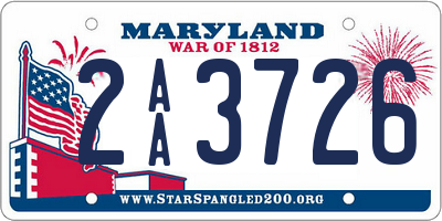 MD license plate 2AA3726