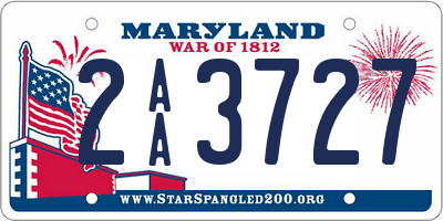 MD license plate 2AA3727