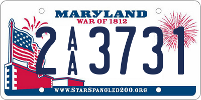 MD license plate 2AA3731