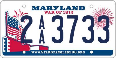 MD license plate 2AA3733