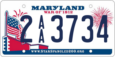 MD license plate 2AA3734