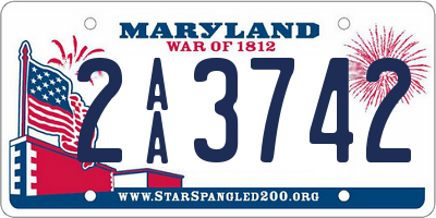 MD license plate 2AA3742