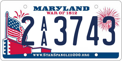 MD license plate 2AA3743