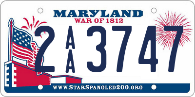 MD license plate 2AA3747