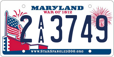 MD license plate 2AA3749