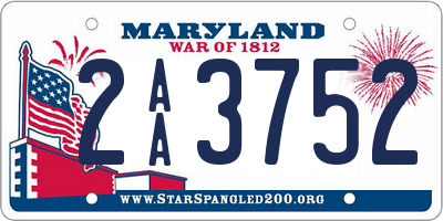 MD license plate 2AA3752