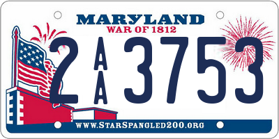 MD license plate 2AA3753