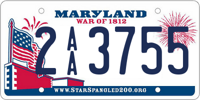 MD license plate 2AA3755