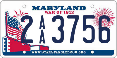 MD license plate 2AA3756