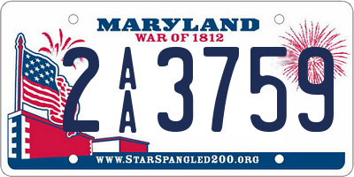 MD license plate 2AA3759