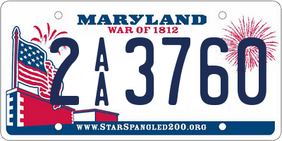 MD license plate 2AA3760