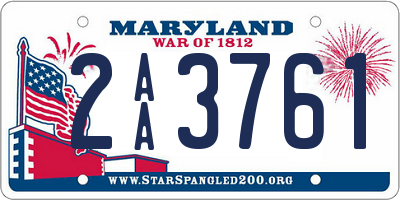 MD license plate 2AA3761