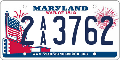 MD license plate 2AA3762