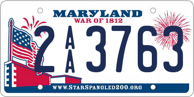 MD license plate 2AA3763