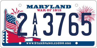 MD license plate 2AA3765