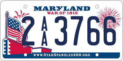 MD license plate 2AA3766