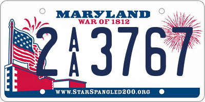 MD license plate 2AA3767