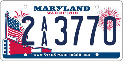 MD license plate 2AA3770