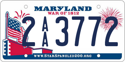 MD license plate 2AA3772