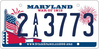 MD license plate 2AA3773