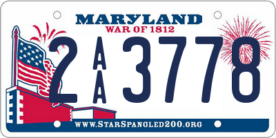 MD license plate 2AA3778