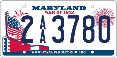 MD license plate 2AA3780