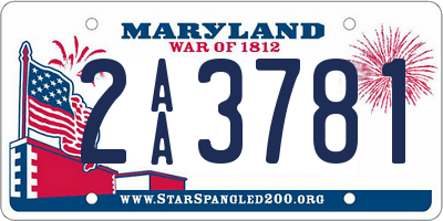 MD license plate 2AA3781