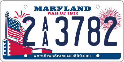 MD license plate 2AA3782