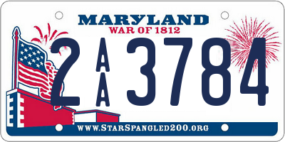 MD license plate 2AA3784