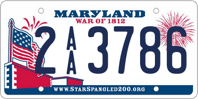 MD license plate 2AA3786